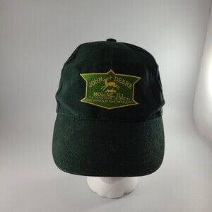 Vintage Gearbox Collectible John Deere Green Adjustable Baseball Cap Hat Moline
